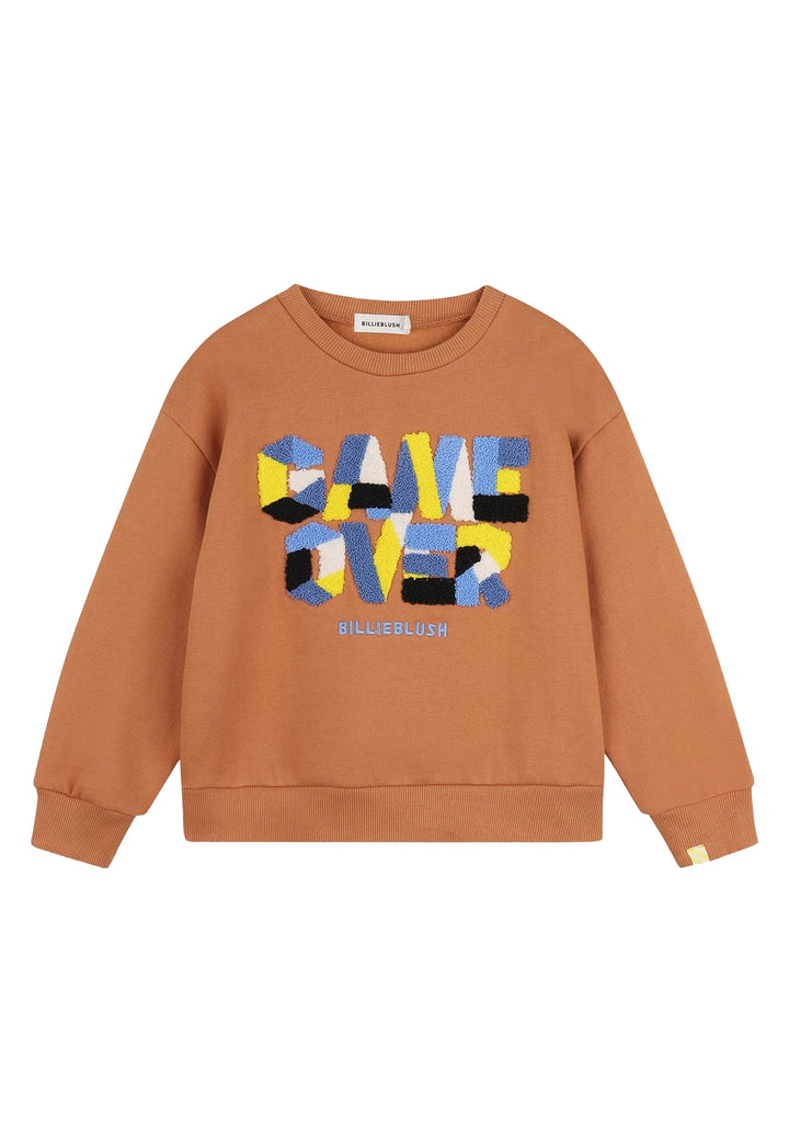 Sudadera de cuello redondo marrón para niño
