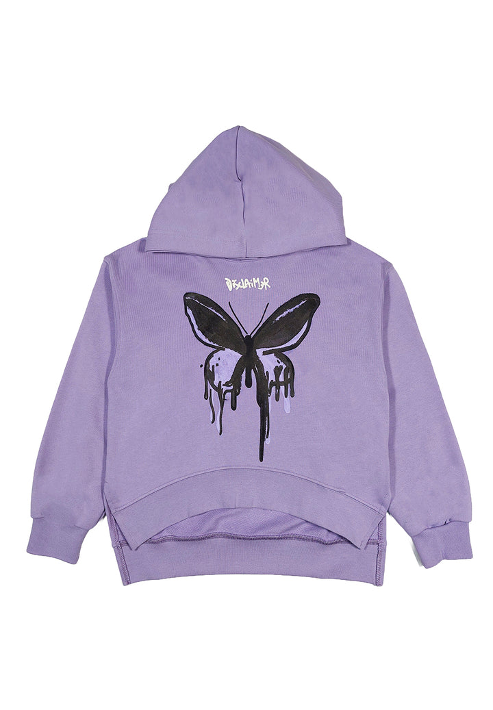 Sudadera con capucha lila para niña