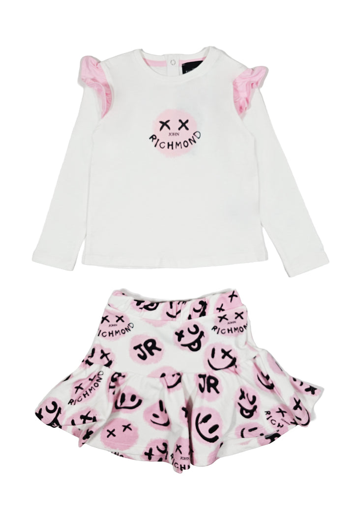 Weiß-rosa Outfit für Baby-Mädchen