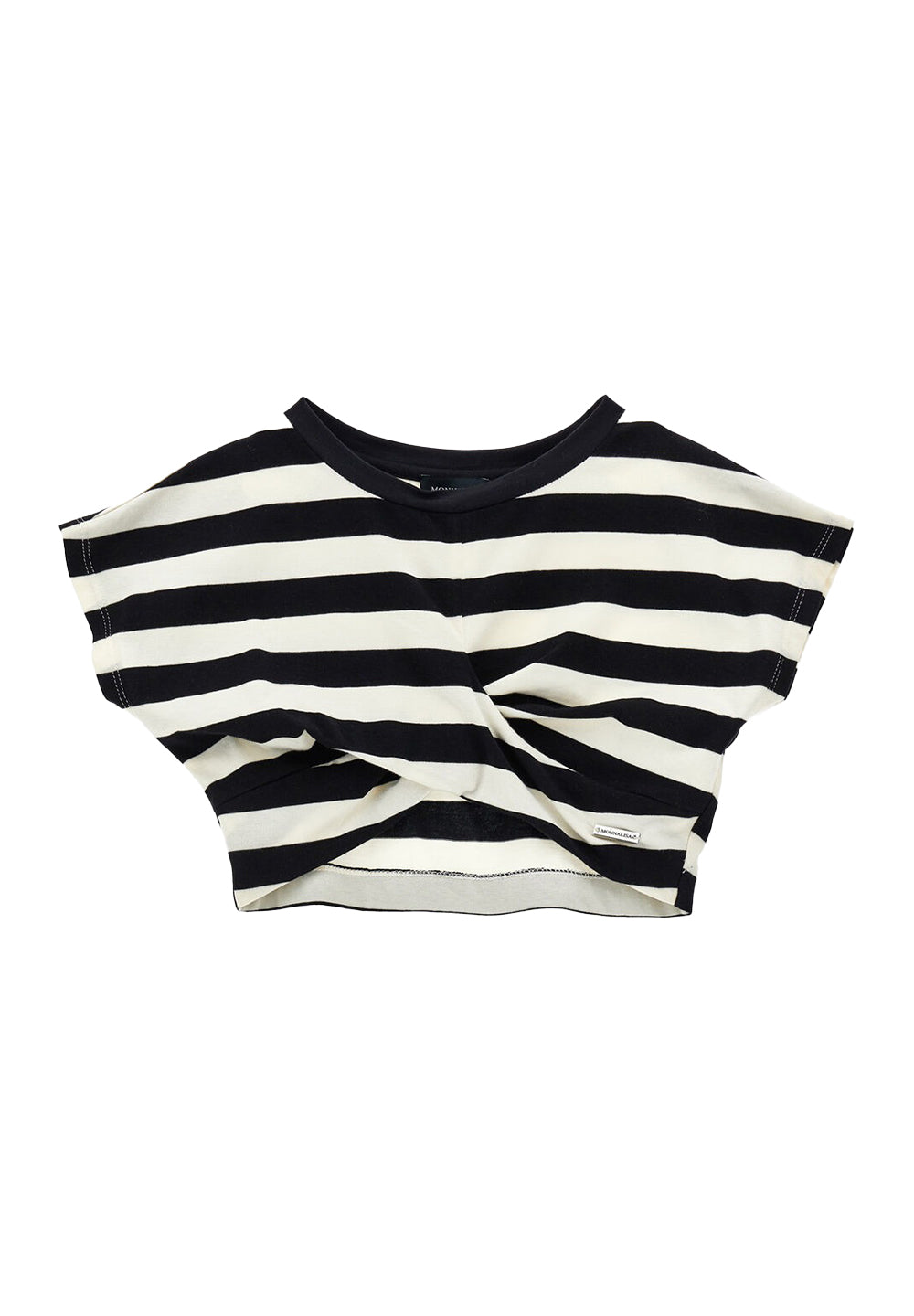 Black and white cropped t-shirt for girls