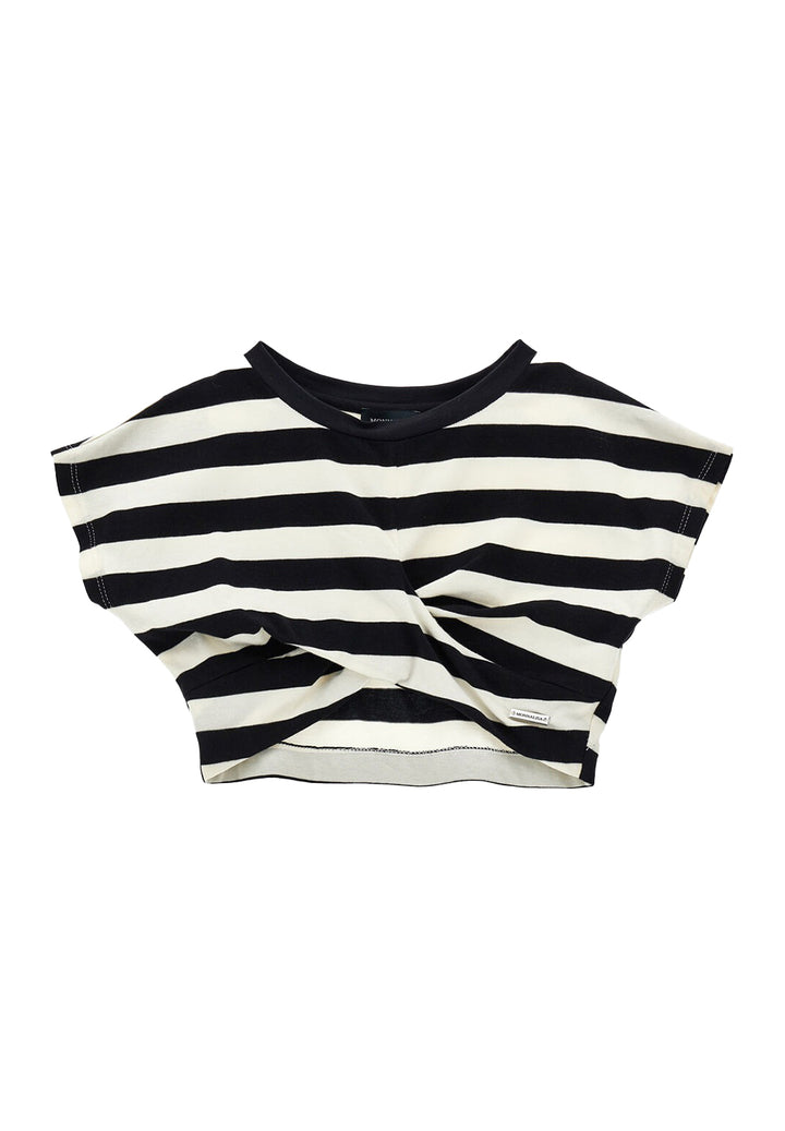 Black and white cropped t-shirt for girls