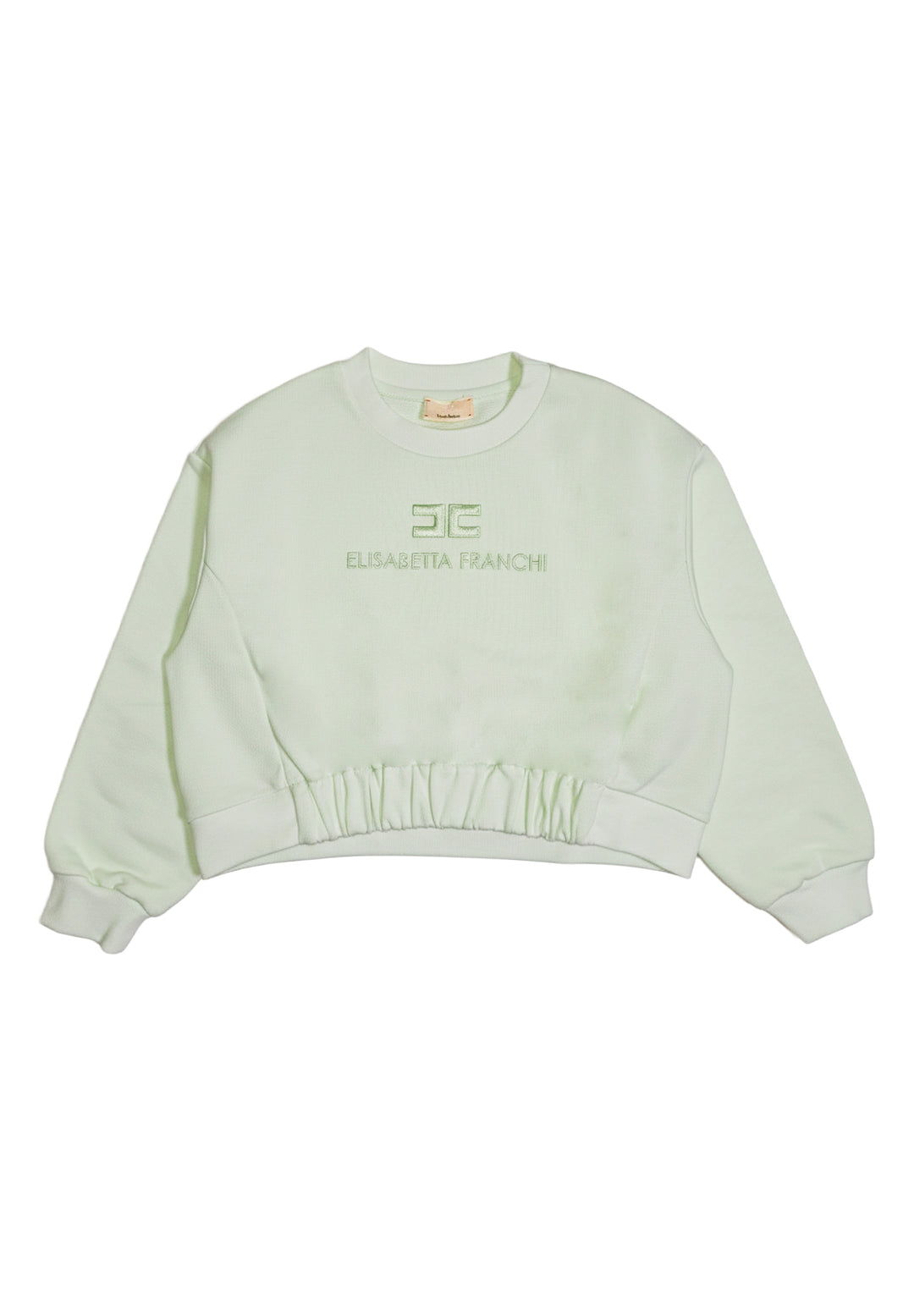 Grünes Sweatshirt mit Rundhalsausschnitt für Mädchen