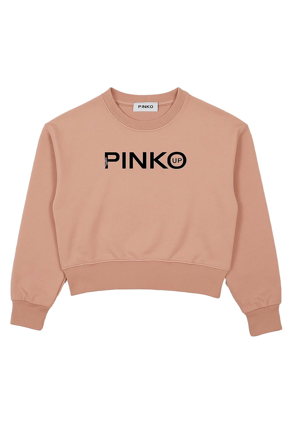 Sudadera de cuello redondo rosa para bebé niña