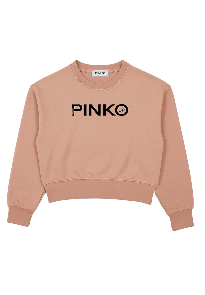 Sudadera de cuello redondo rosa para bebé niña