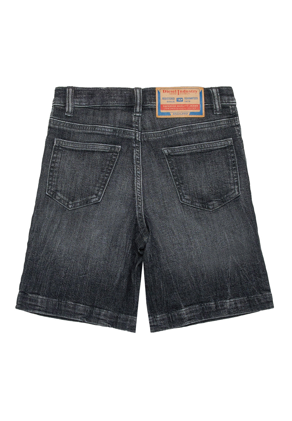 Black denim bermuda shorts for boys