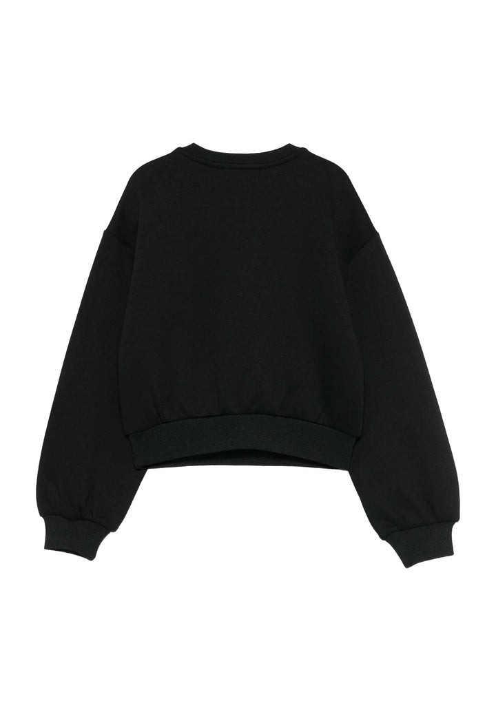 Schwarzes Sweatshirt mit Rundhalsausschnitt für Mädchen
