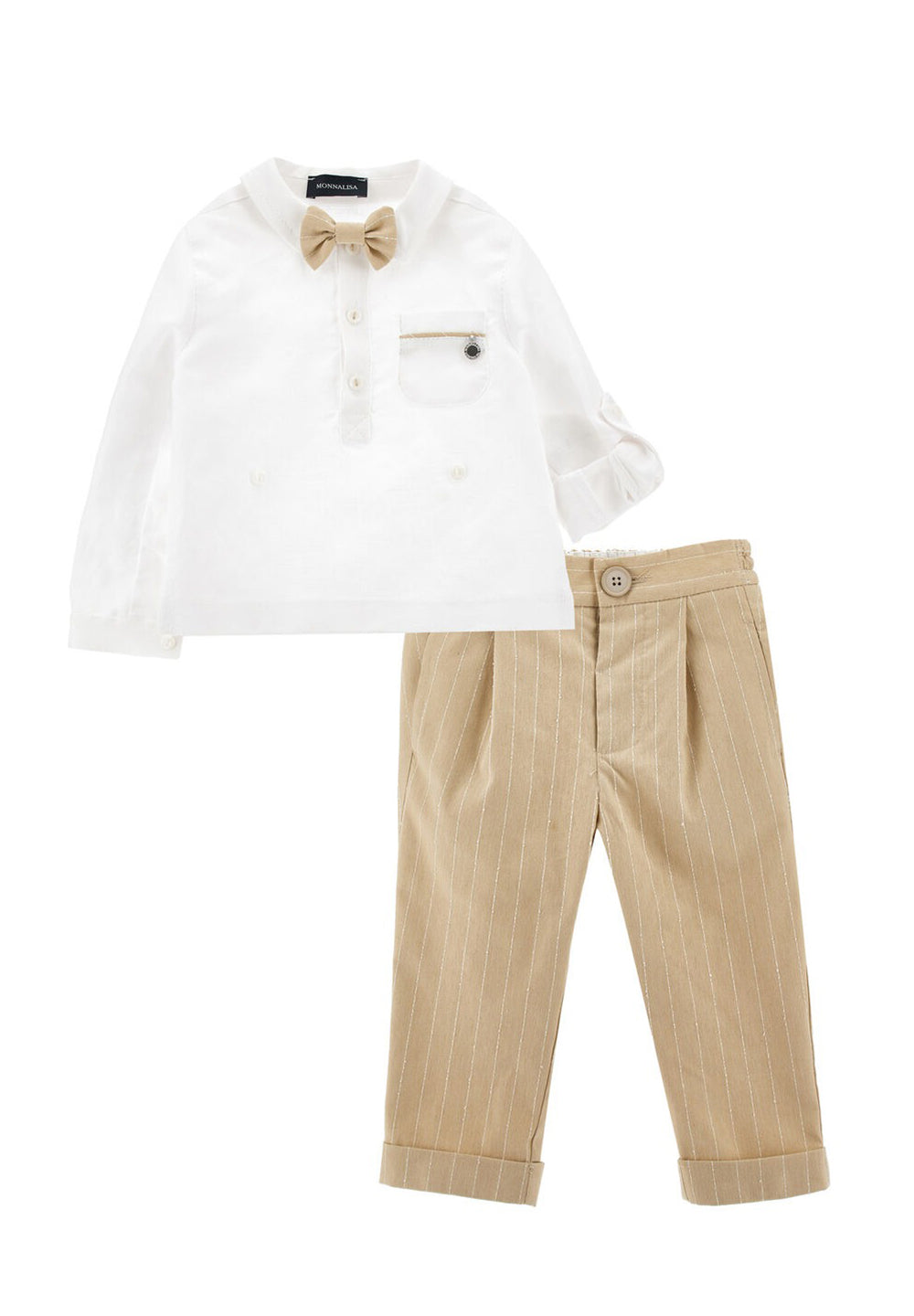Ensemble blanc et beige pour nouveau-né fille