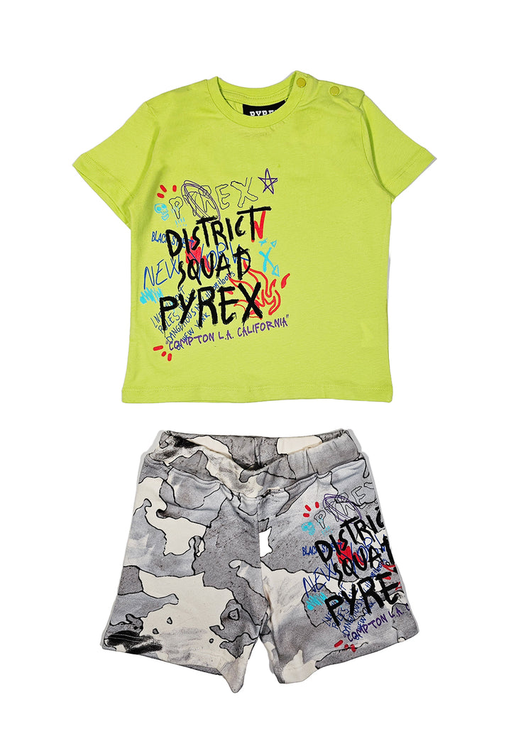 Completo lime-grigio per neonato - Primamoda kids