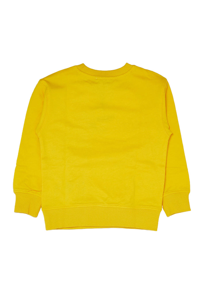 Sweat-shirt ras du cou jaune pour fille