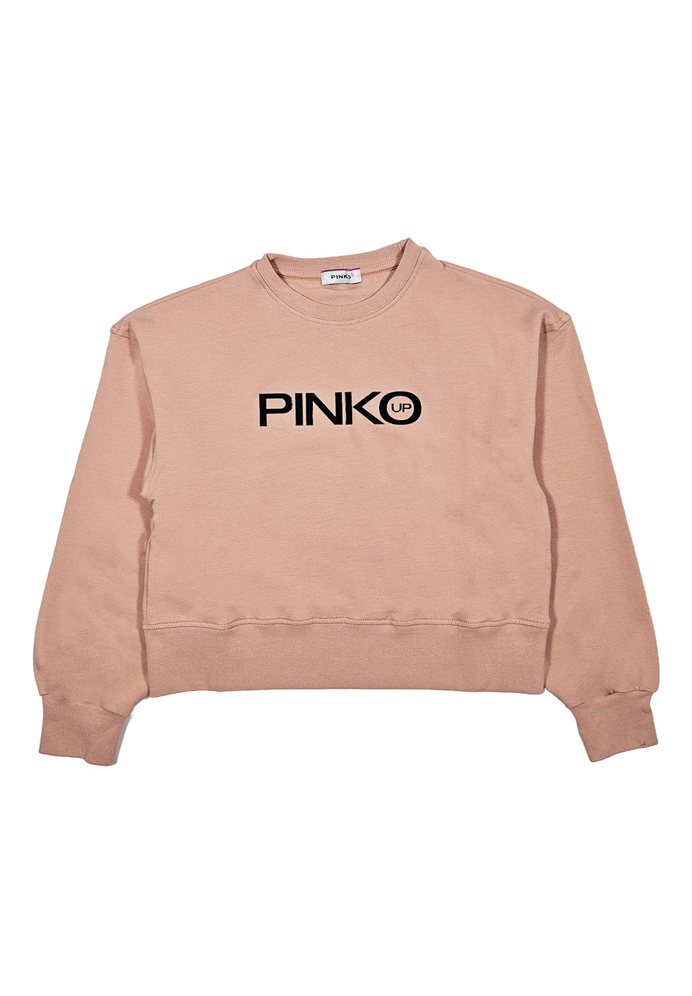 Sudadera de cuello redondo rosa para niña