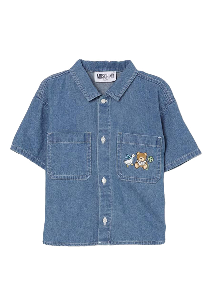 Chemise en jean bleu pour nouveau-nés