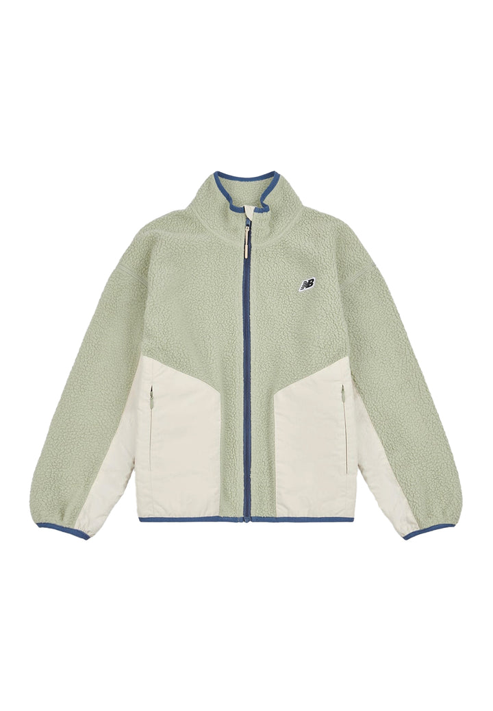 Fleece-Reißverschluss-Sweatshirt in Grün für Kinder