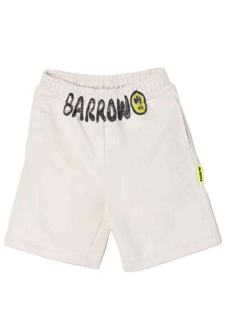 Bermuda sweat-shirt crème pour garçon