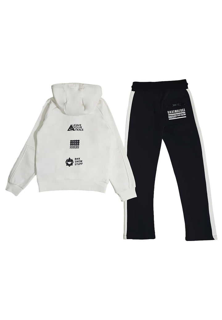 Conjunto de sudadera blanco y azul para niño