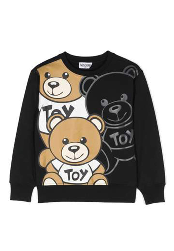 Sweat-shirt noir à col rond pour enfant