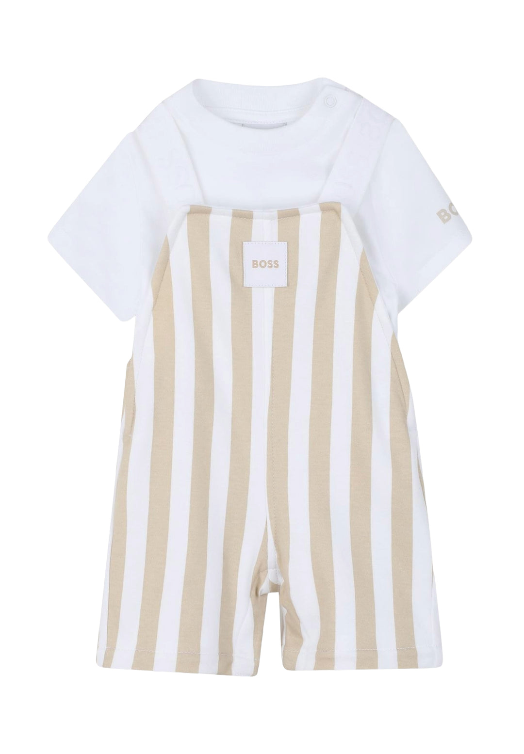 2-piece beige and white baby set