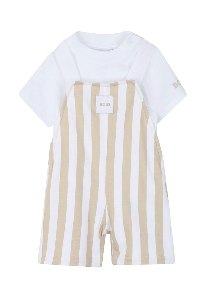 2-piece beige and white baby set