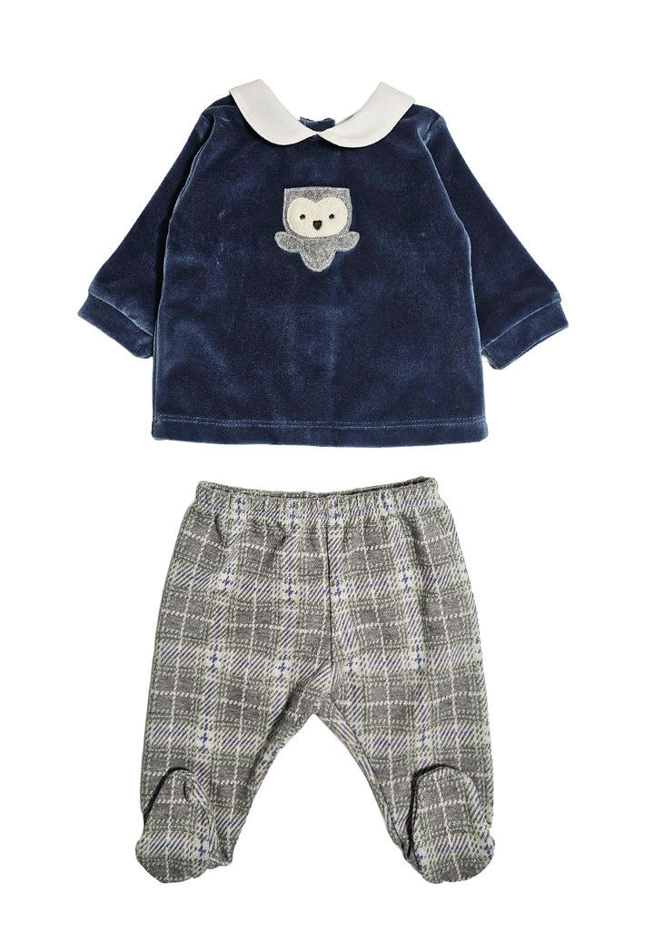 Conjunto de felpa azul para recién nacido