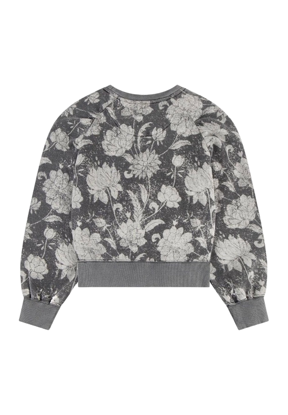 Sweat-shirt ras du cou gris pour fille