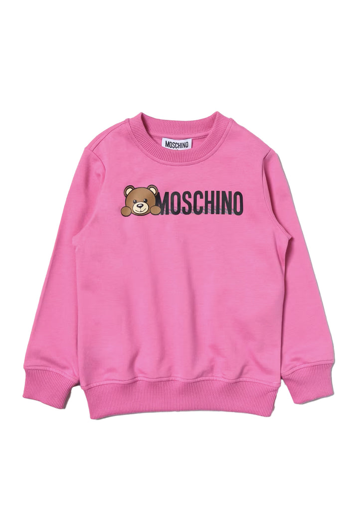 Sweat-shirt ras du cou fuchsia pour fille