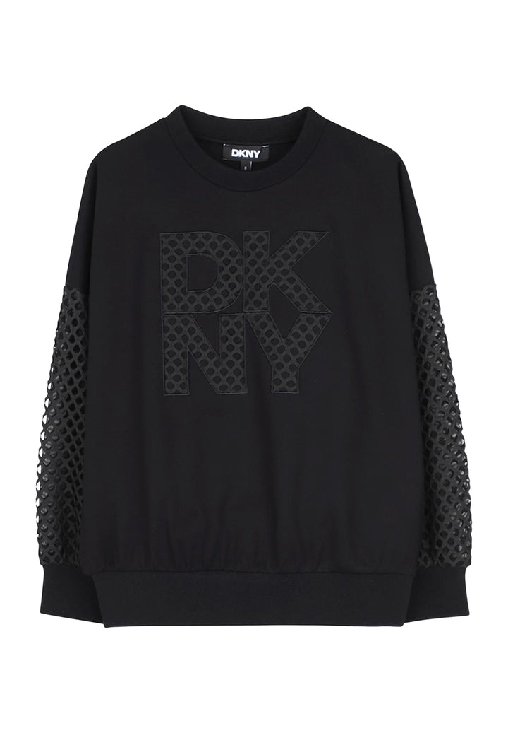 Black crewneck sweatshirt for girls
