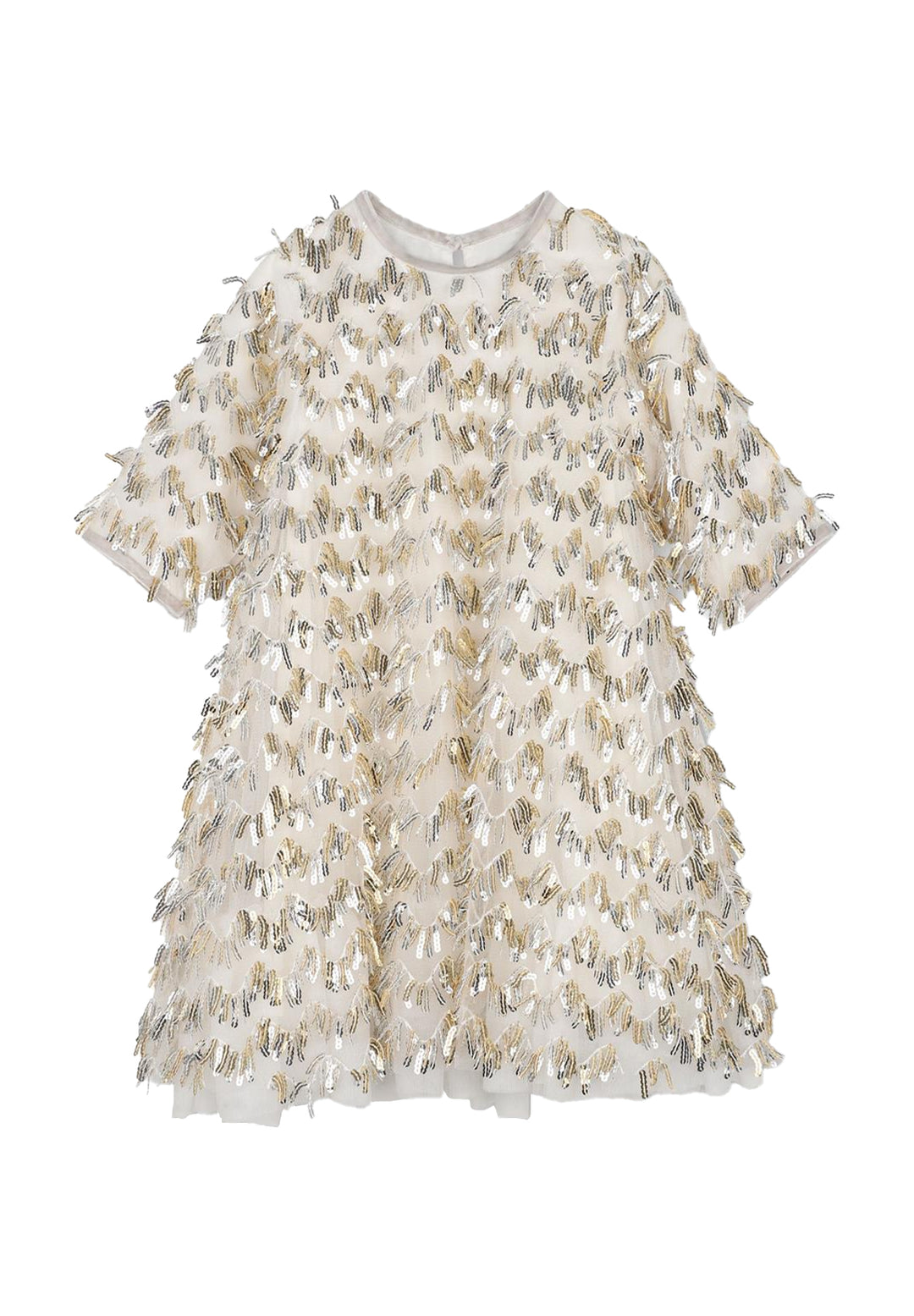 Vestido oro-plata para niña