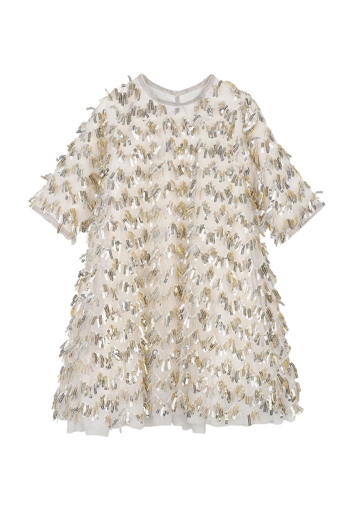 Vestido oro-plata para niña