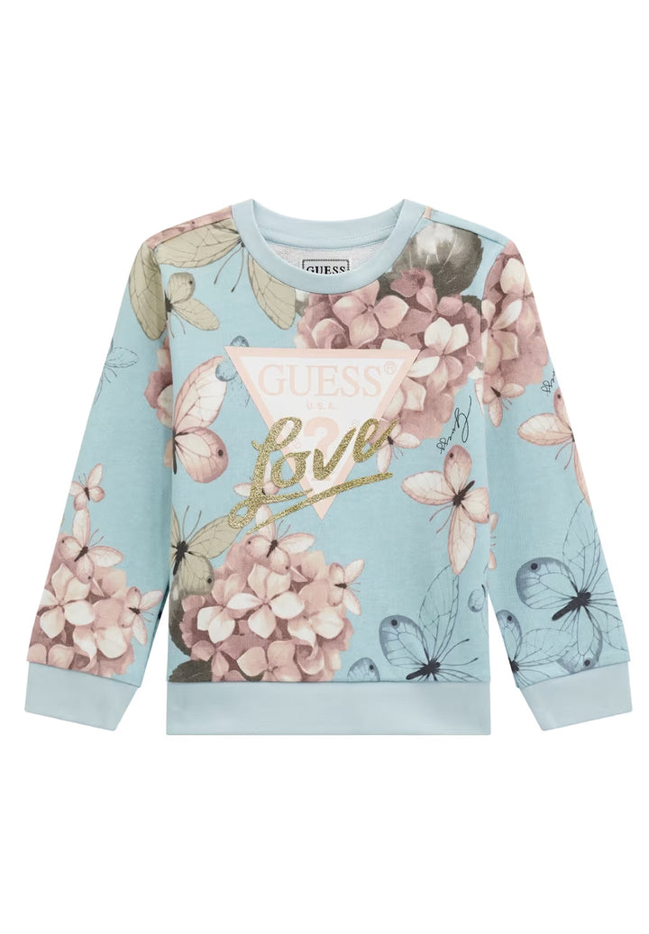 Multicolor crew neck sweatshirt for girls