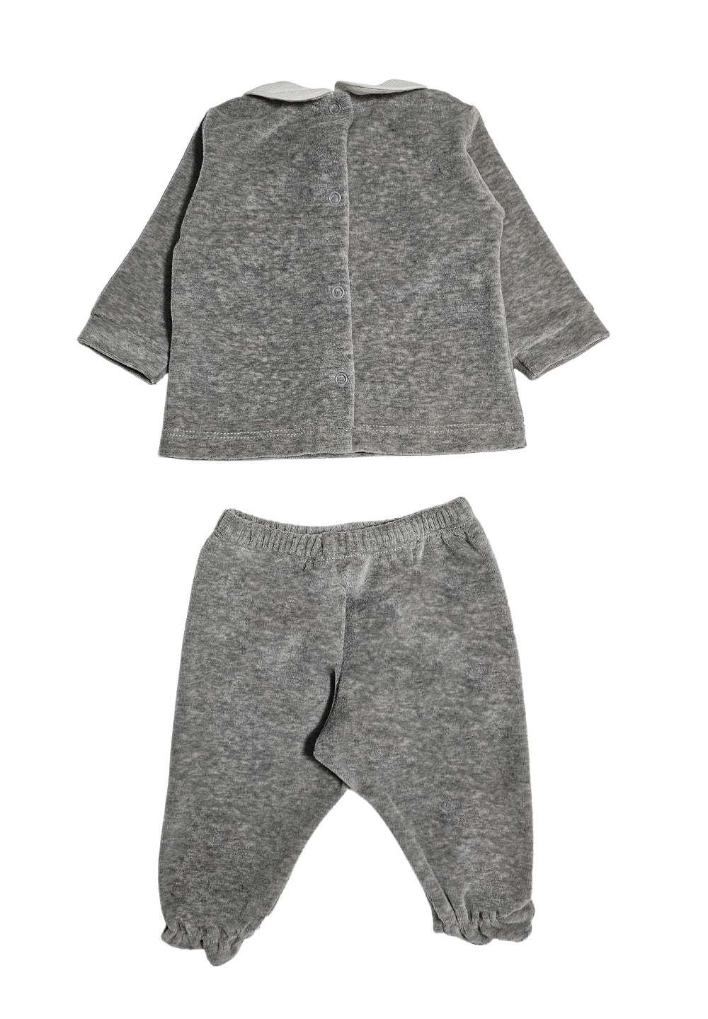 Conjunto de chenilla gris para recién nacido