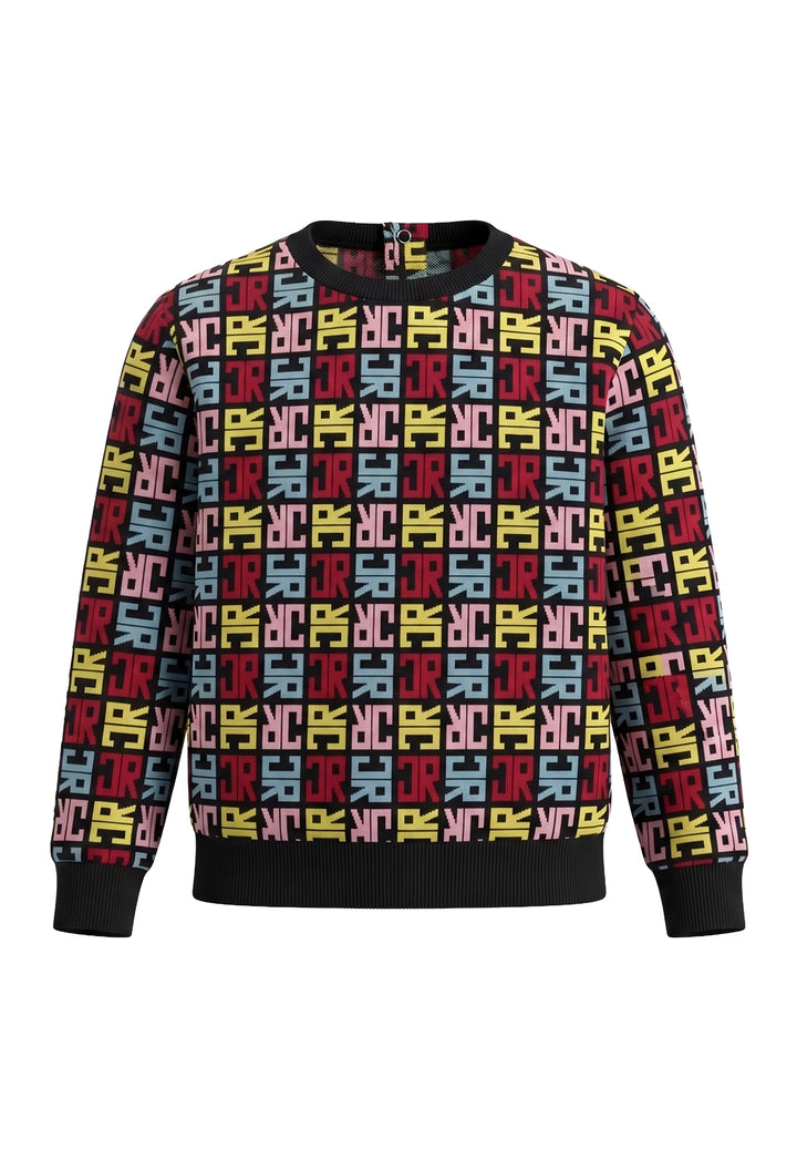 Sudadera de cuello redondo negra para bebé niña
