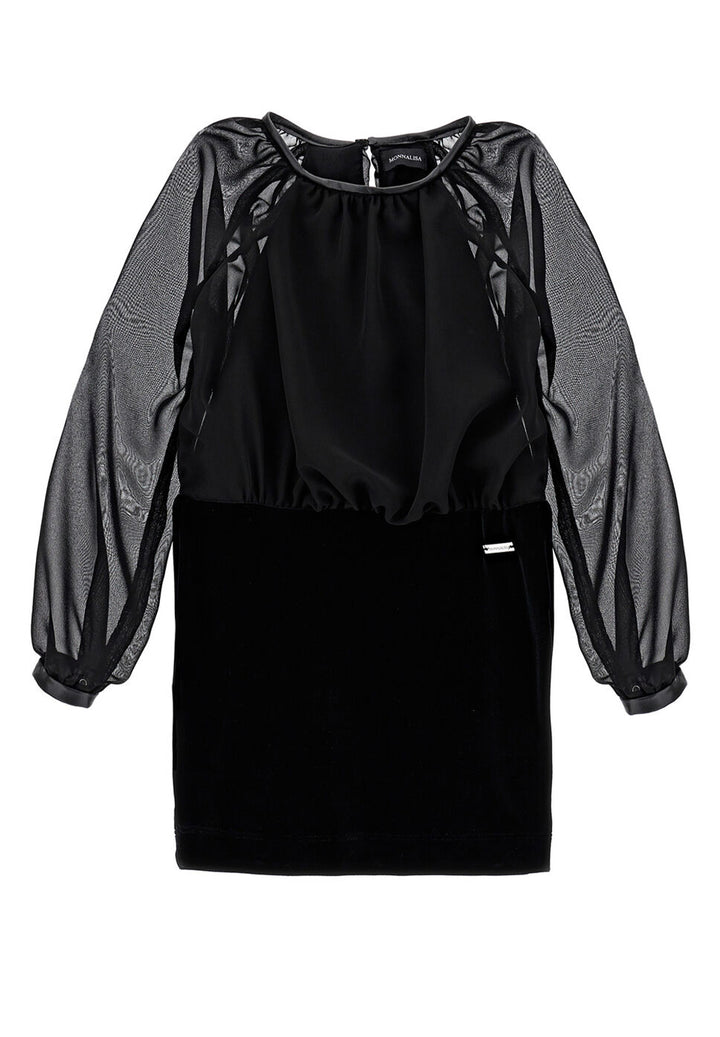 Robe en chenille noire pour fille