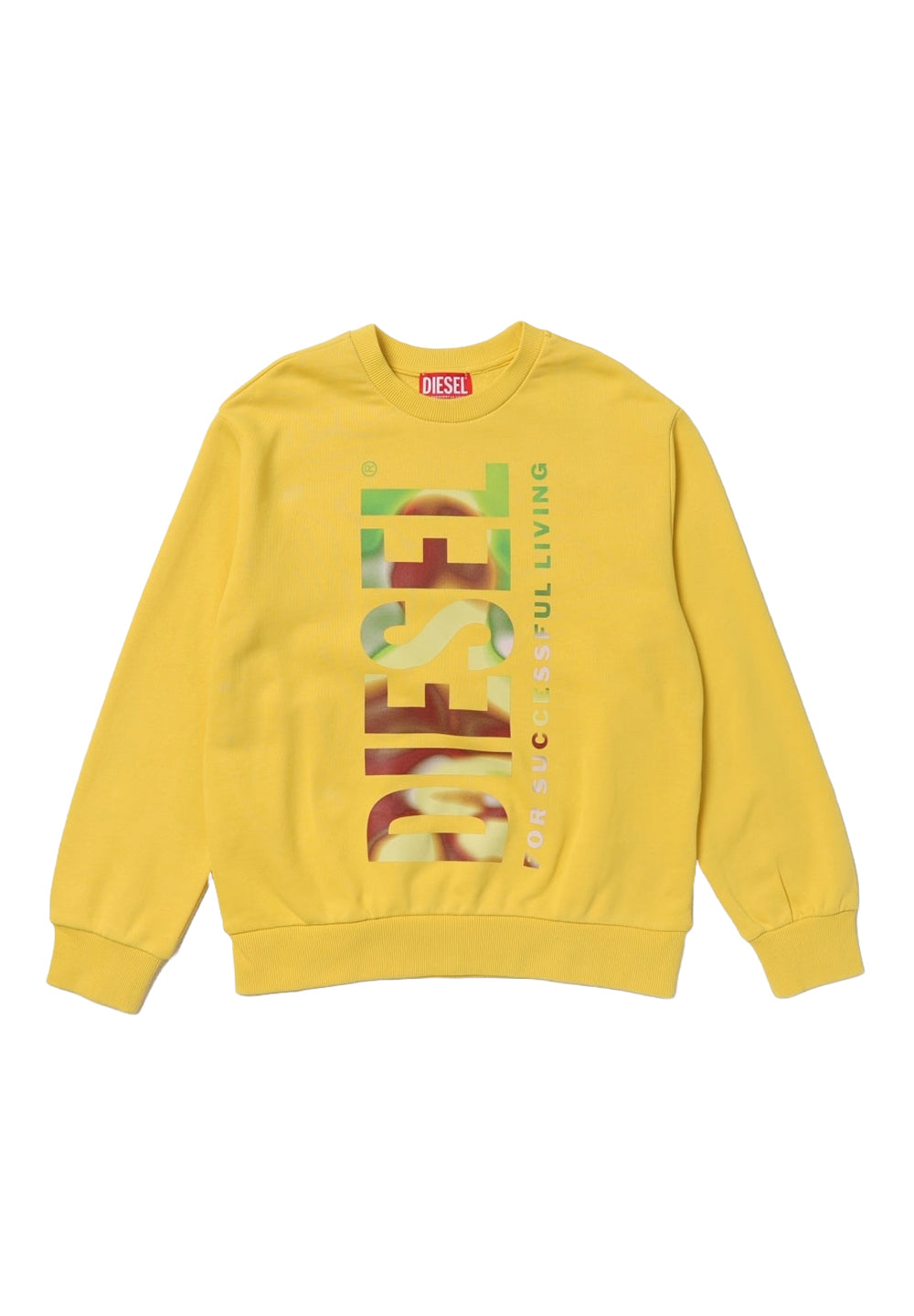 Sweat-shirt ras du cou jaune pour enfant