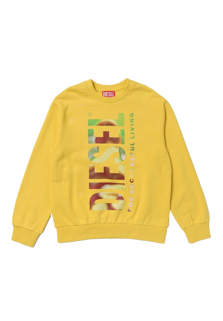 Sweat-shirt ras du cou jaune pour enfant