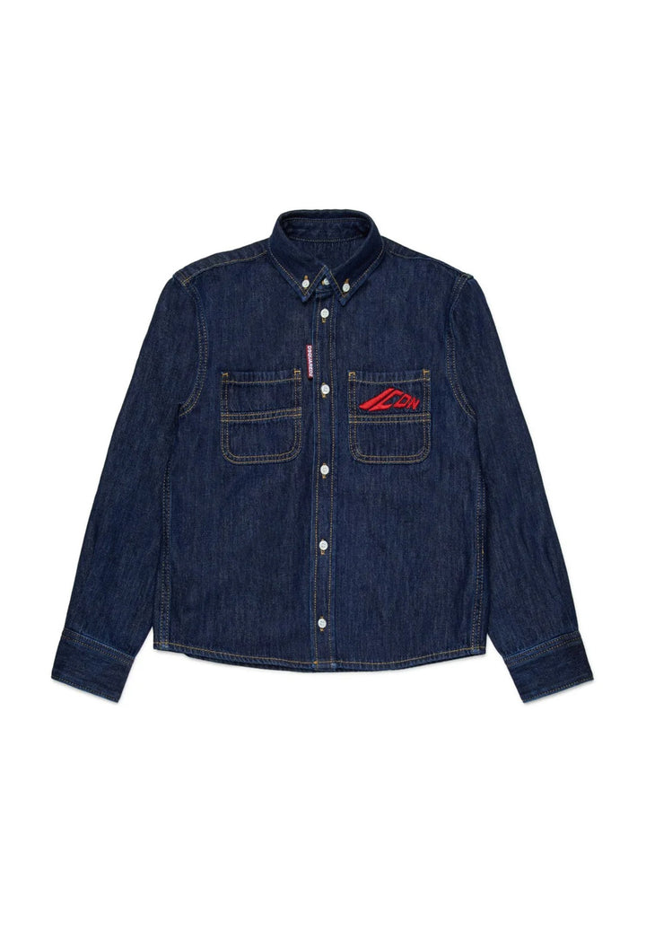 Blaues Jeanshemd für Kinder