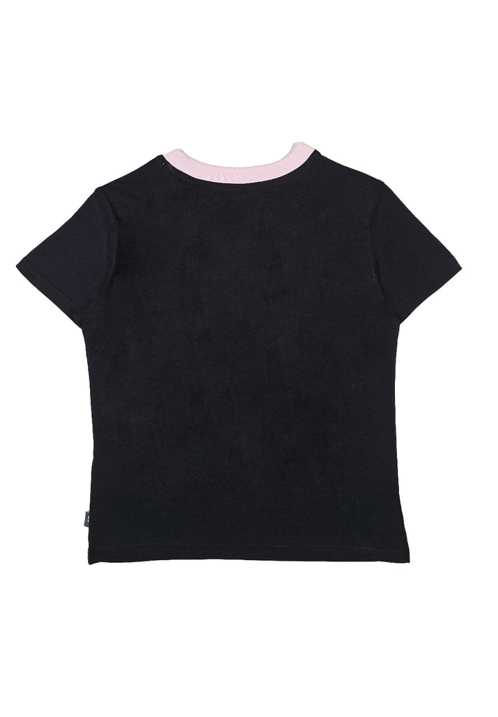 T-shirt noir et rose pour fille