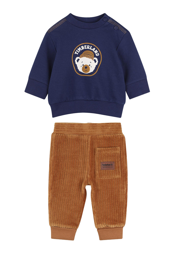 Blue and brown baby boy outfit