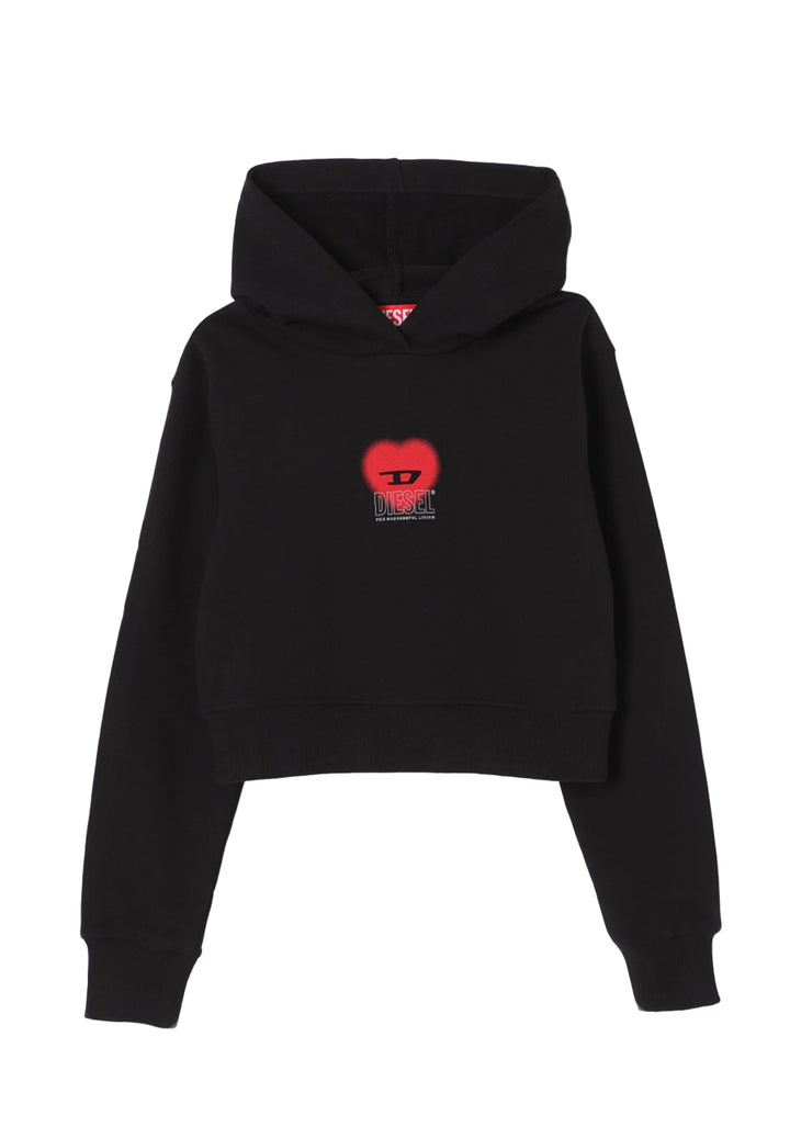 Black cropped hoodie for girls