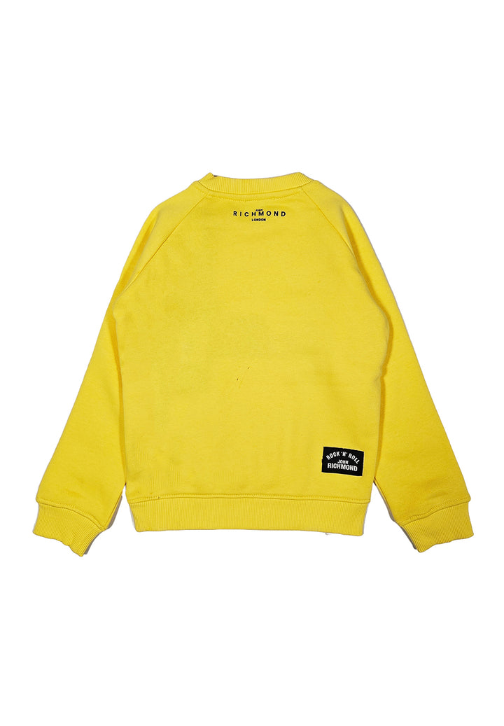 Sudadera de cuello redondo amarilla para niño