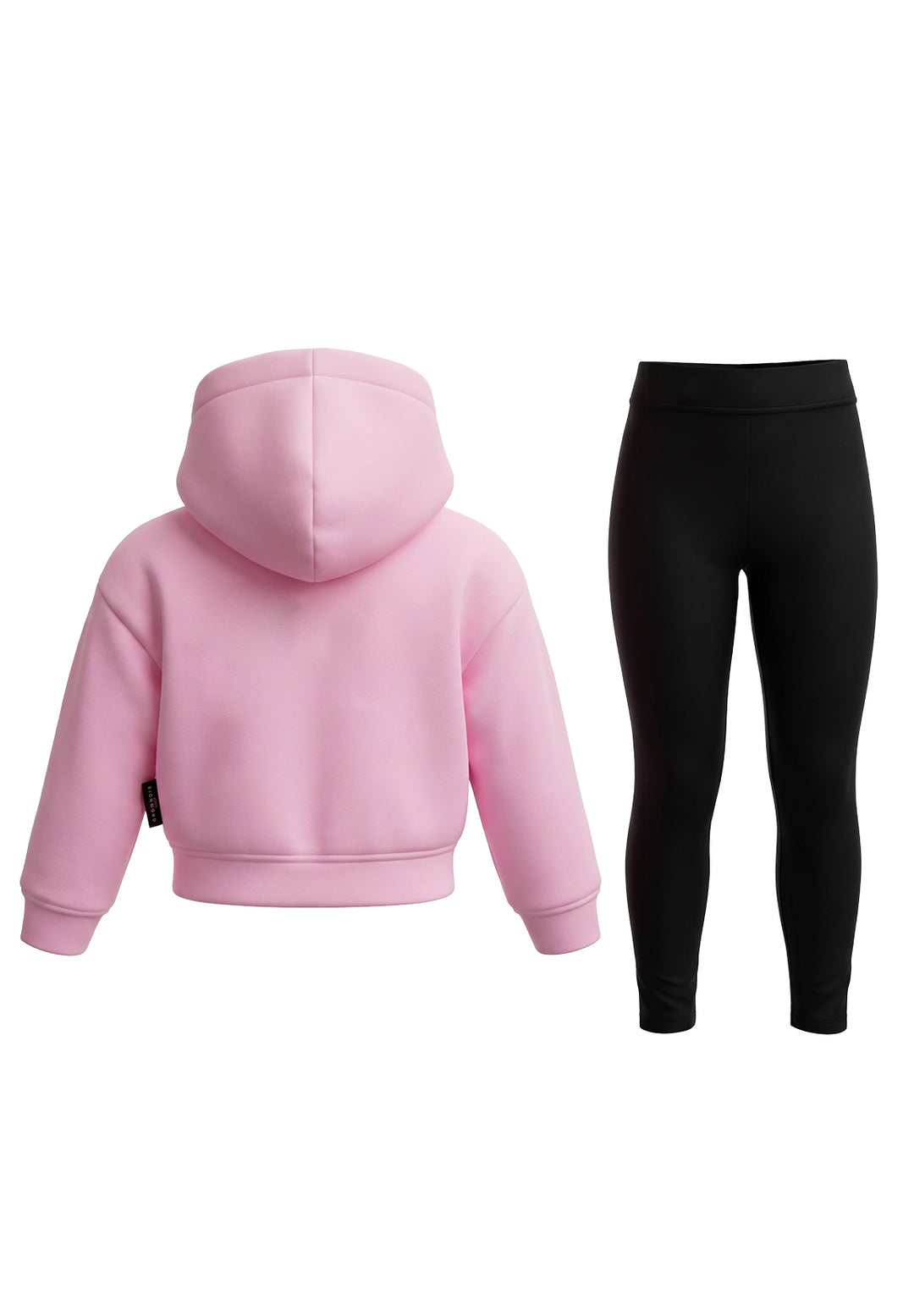 Conjunto de sudadera rosa y negro para niña