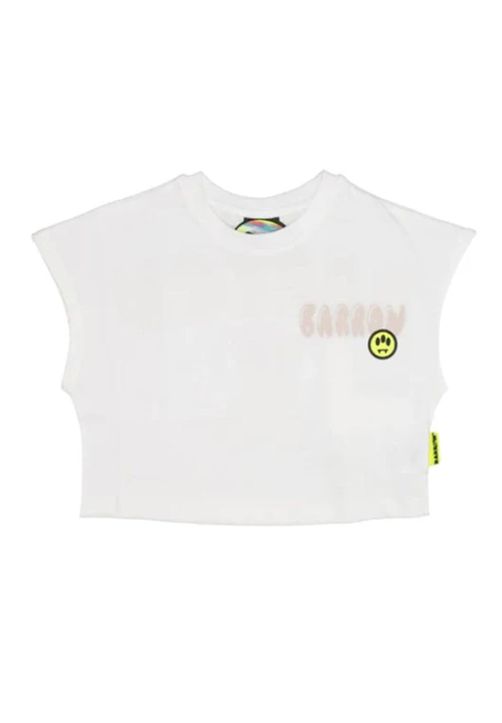 T-shirt court blanc pour fille