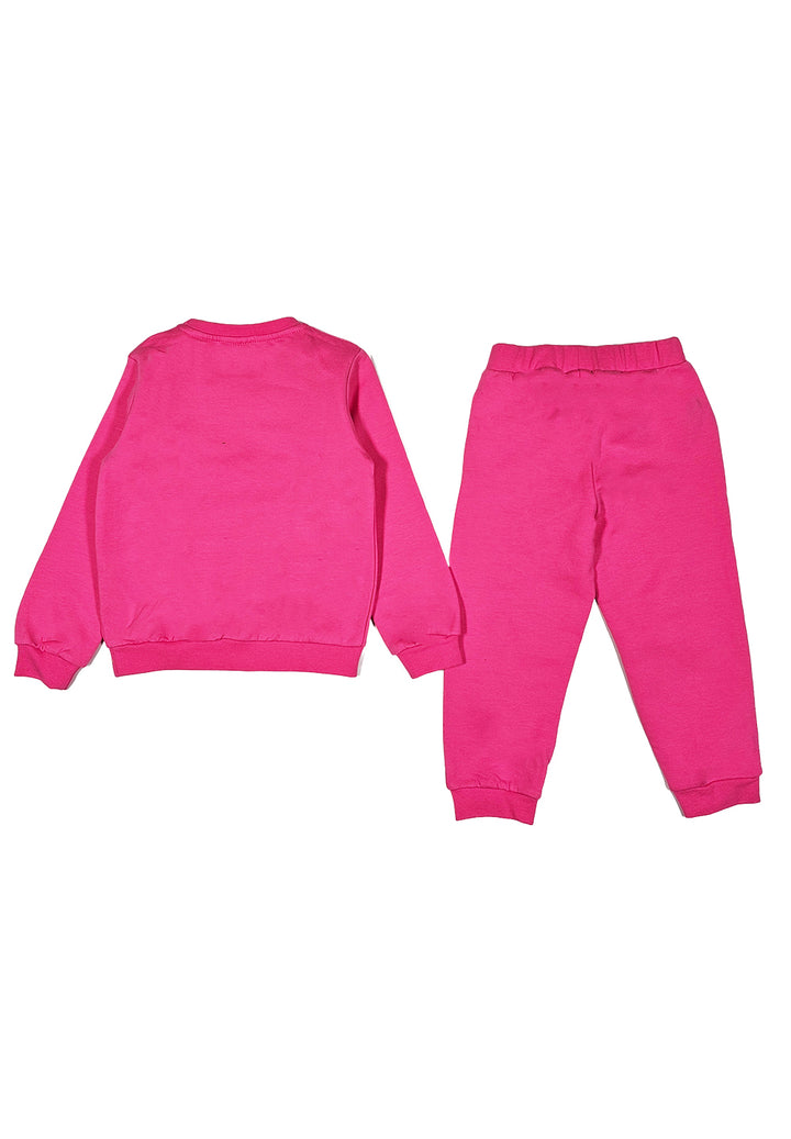 Fuchsia sweatshirt set for baby girl