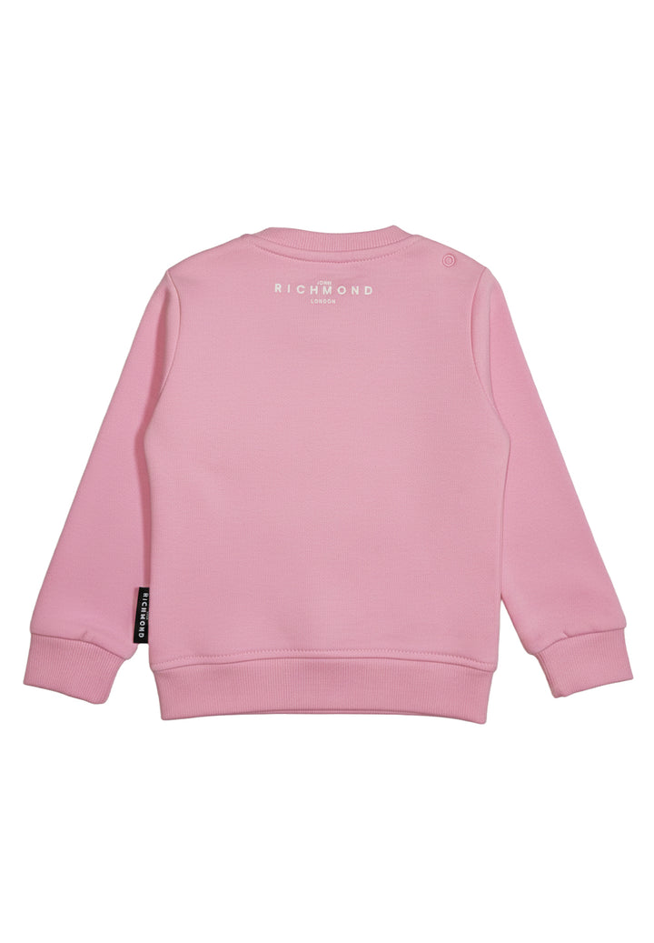 Sudadera de cuello redondo rosa para bebé