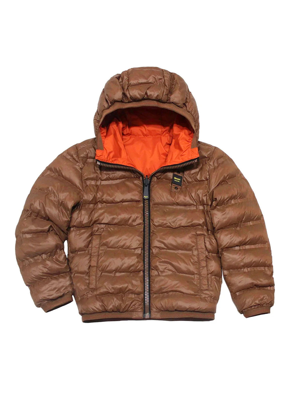 Chaqueta reversible naranja-marrón para niño