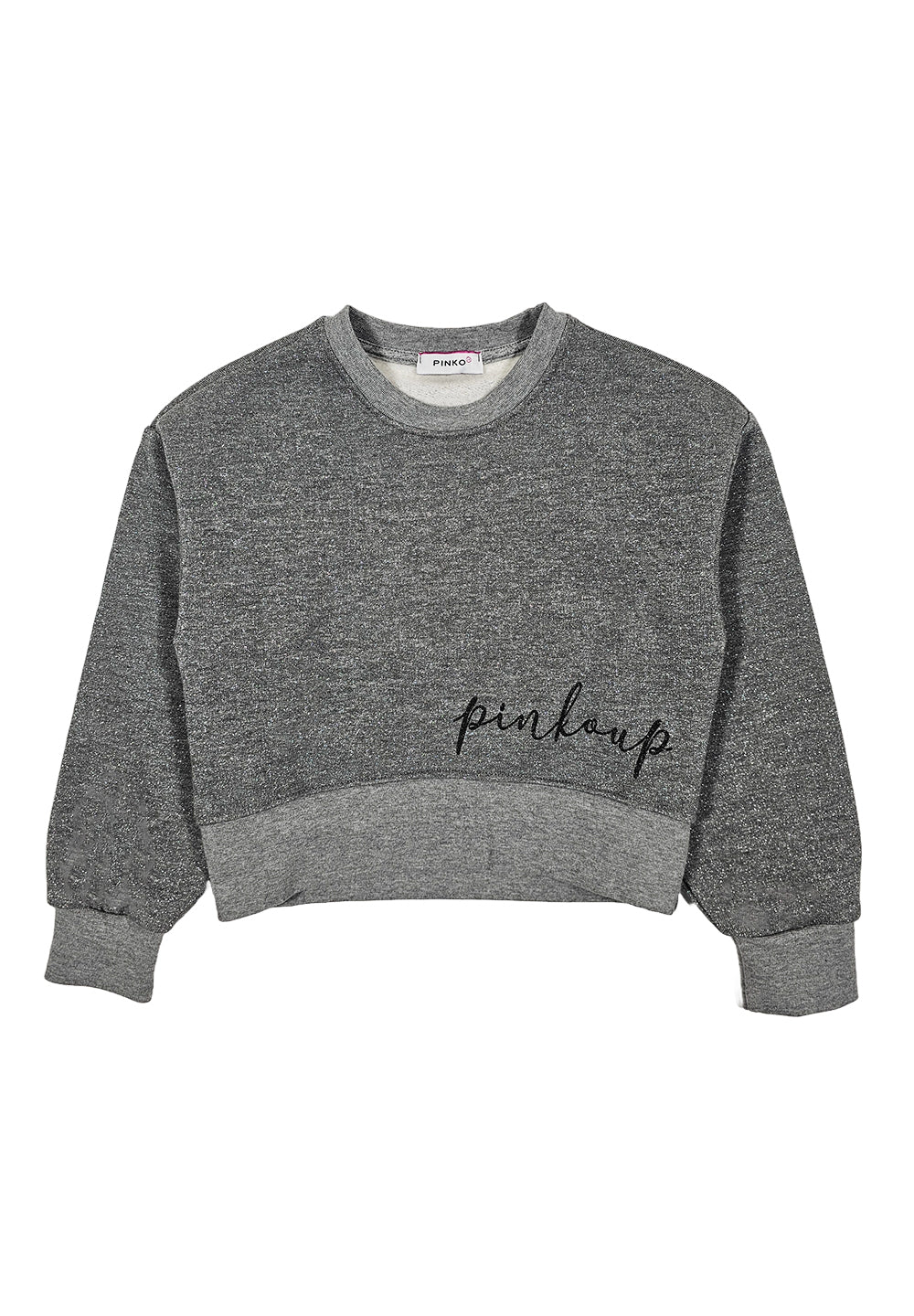Graues Rundhals-Sweatshirt für Mädchen