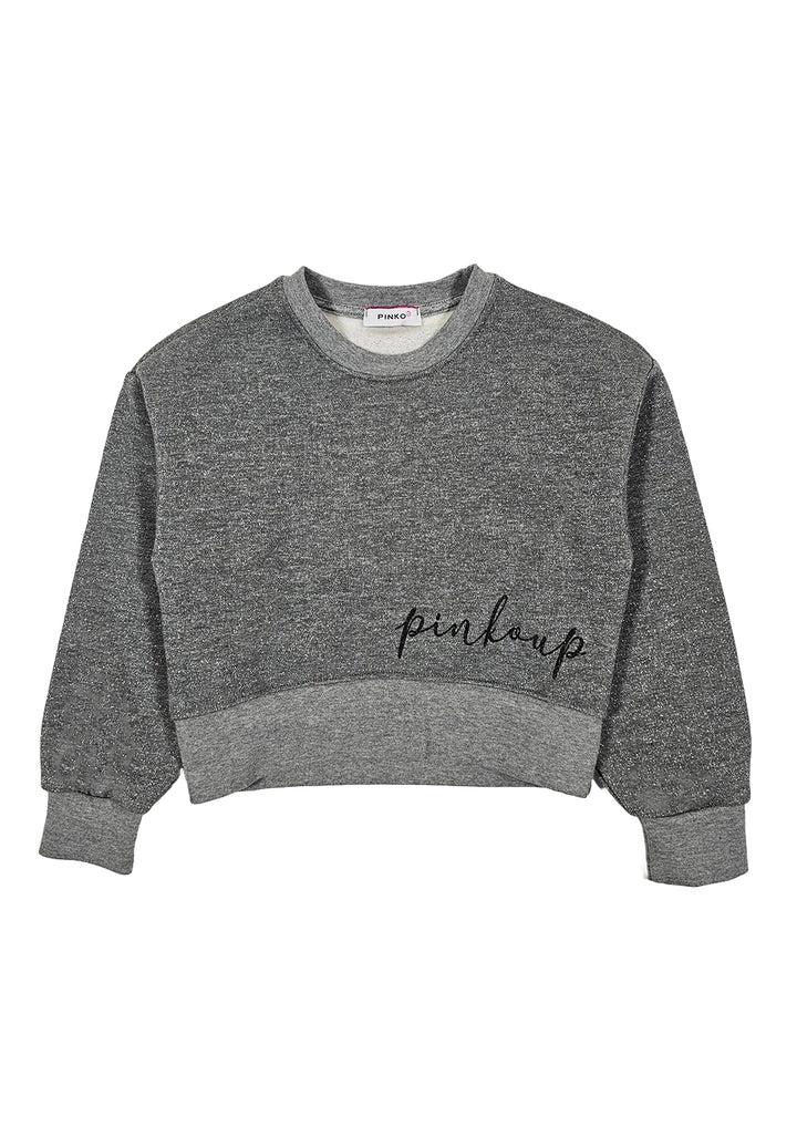 Graues Rundhals-Sweatshirt für Mädchen