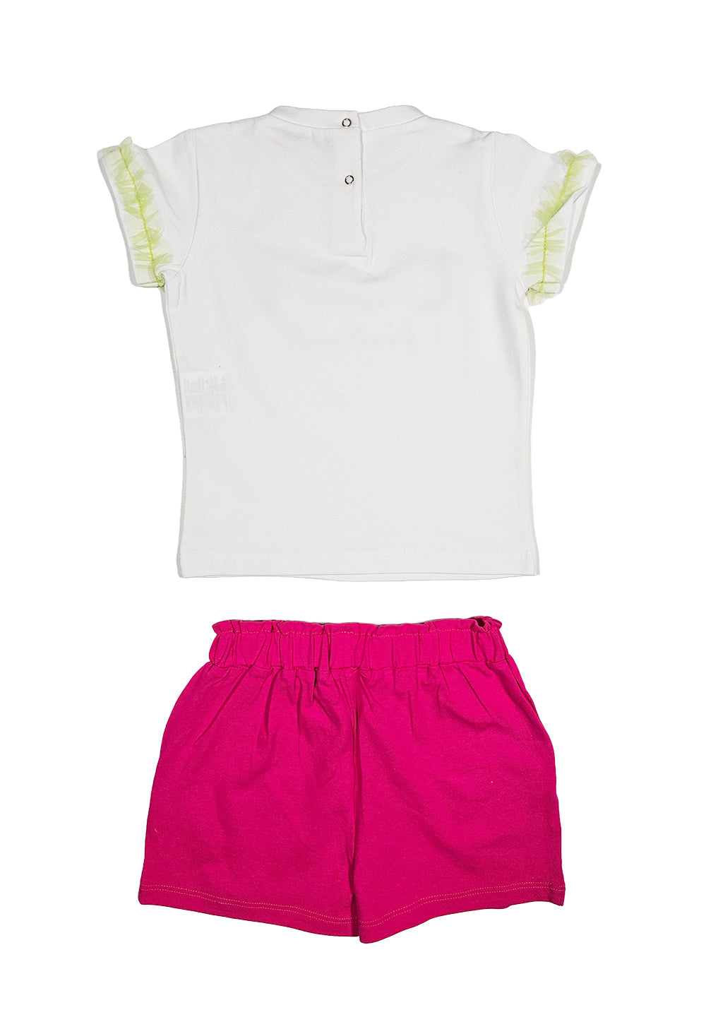 Completo bianco-fuxia per bambina - Primamoda kids