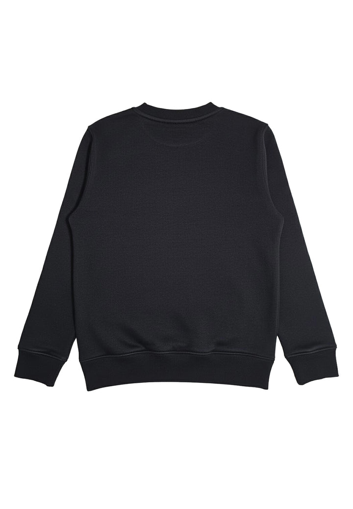 Sudadera negra de cuello redondo para niño
