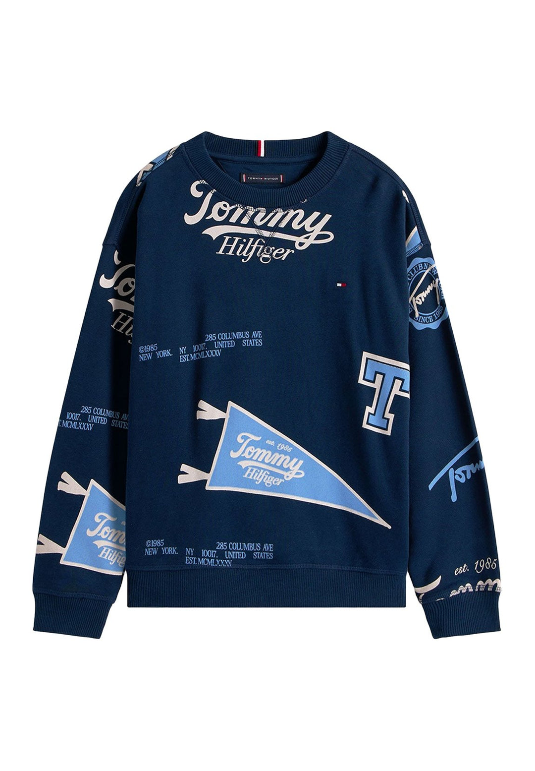 Sweat-shirt bleu marine à col rond pour enfant