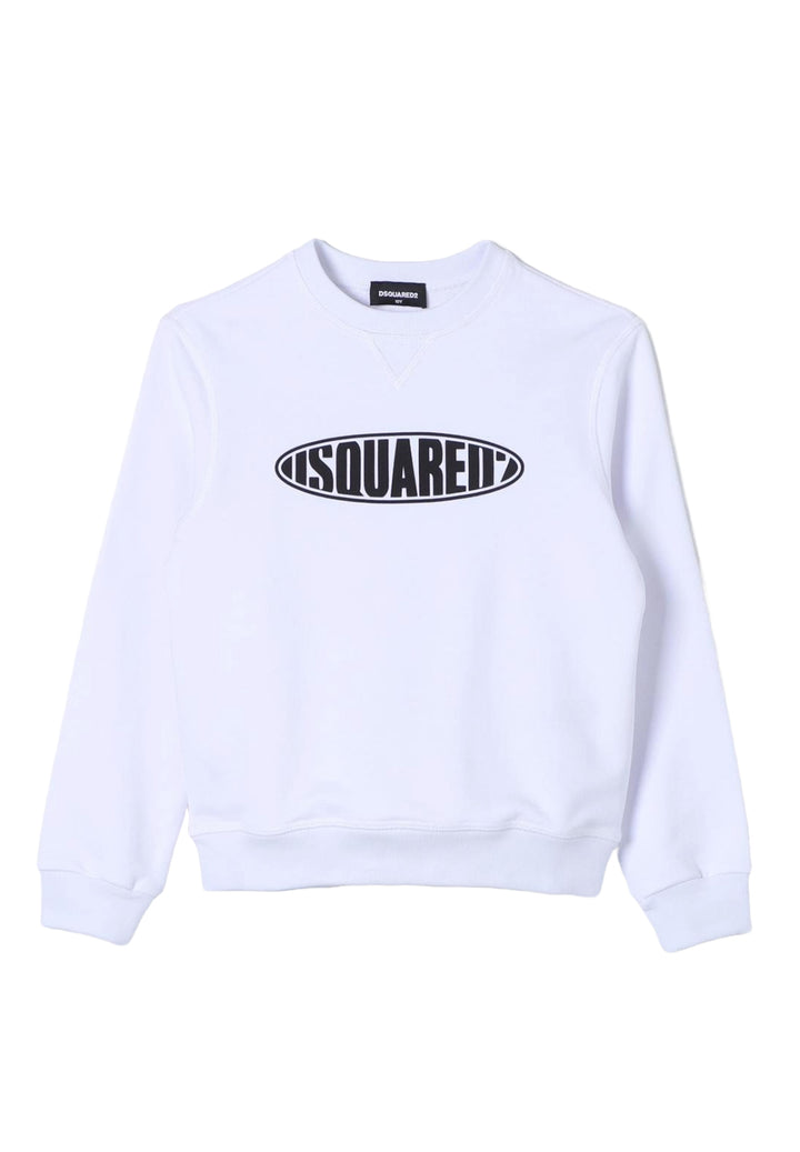 Weißes Sweatshirt mit Rundhalsausschnitt für Jungen