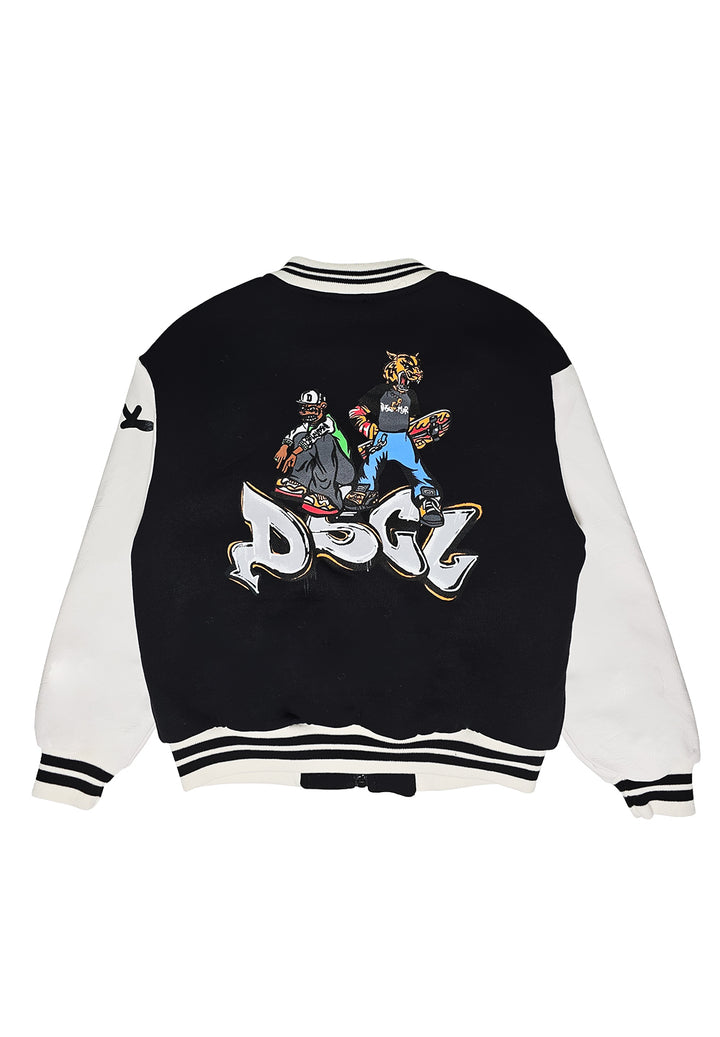 Chaqueta estilo universitario negra para niño